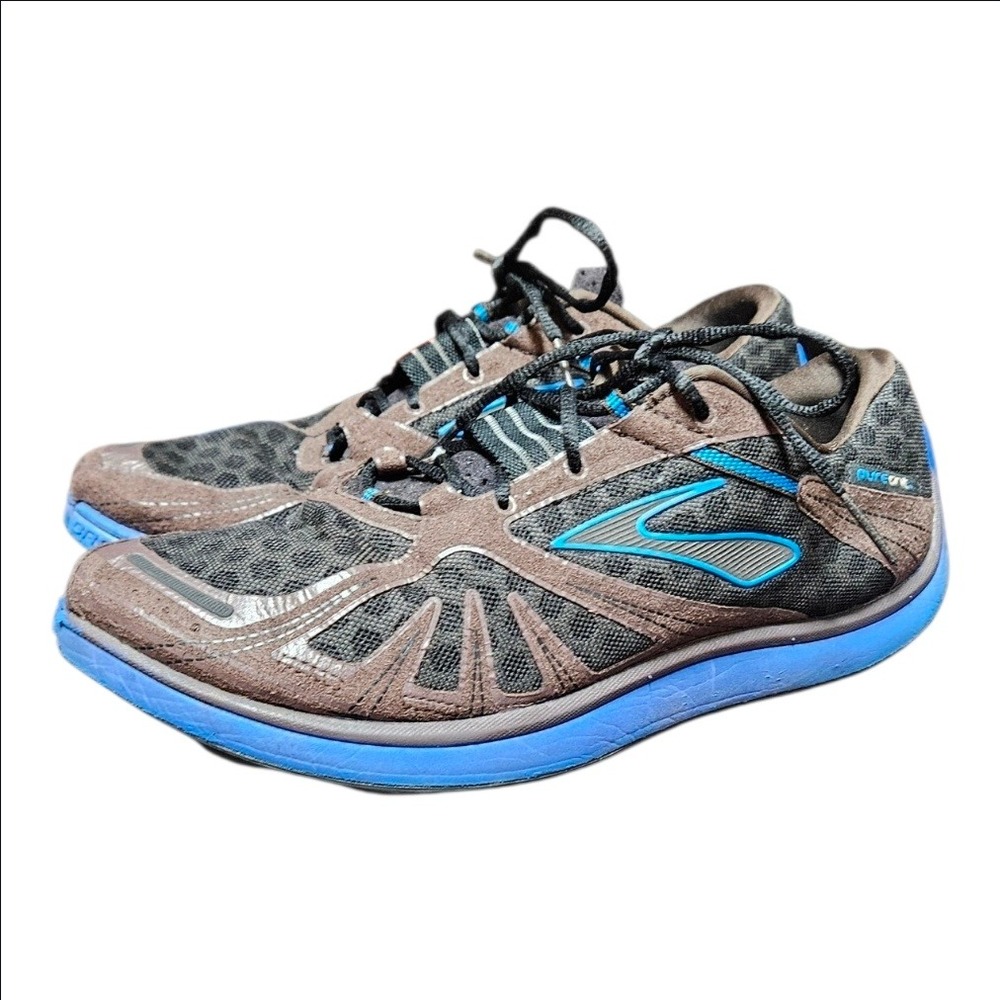 Brooks PureGrit Mens Trail Running Shoes Brown Black Blue Sneakers Size 10.5
